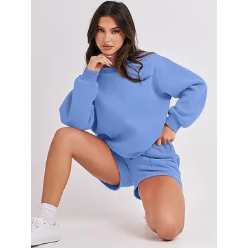 ANRABESS Women 2 Piece Sweat Shorts Lounge Outfit 2024