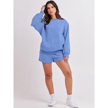 ANRABESS Women 2 Piece Sweat Shorts Lounge Outfit 2024