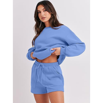 ANRABESS Women 2 Piece Sweat Shorts Lounge Outfit 2024