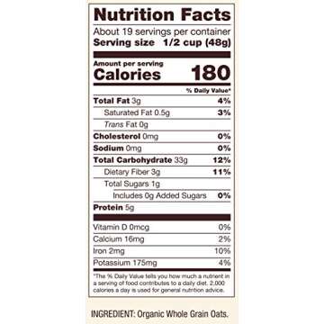 Organic Old Fashioned Rolled Oats - Nutritious Whole Grain Breakfast