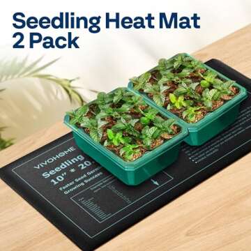 VIVOHOME 20W Waterproof Seedling Heat Mats for Seed Starting Propagation and Increase Germination Success 10 inch x 20.75 inch Pack of 2
