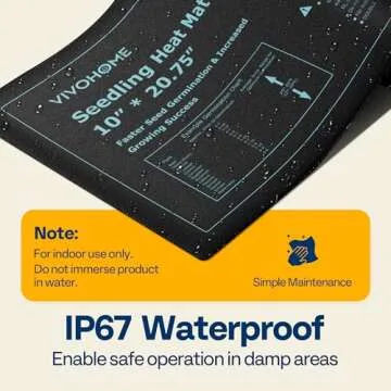 VIVOHOME 20W Waterproof Seedling Heat Mats for Seed Starting Propagation and Increase Germination Success 10 inch x 20.75 inch Pack of 2