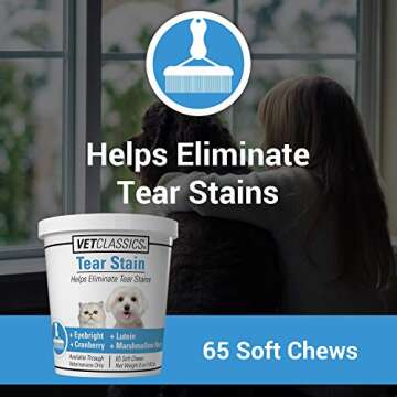 Vet Classics Tear Stain Supplements for Dogs, Cats – Helps to Prevent and Eliminate Tear Stains fo...