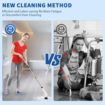 CLENZO Electric Spin Scrubber, 9 in 1 Cordless Cleaning Brush with Type C USB Port, Charger, 3 Adjus...