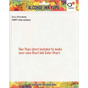 Tim Holtz - 12 Pearl Alcohol Inks, Alcohol Ink Storage Tin, One Sheet of Ranger Yupo 8 inch x10 inch White Cardstock for Making Your Own Color Chart - Bundle of 14 Items