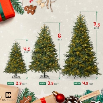 CAPHAUS 7.5ft Pre-lit Fraser Fir Christmas Tree