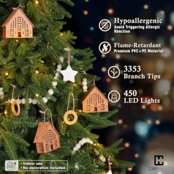 CAPHAUS 7.5ft Pre-lit Fraser Fir Christmas Tree