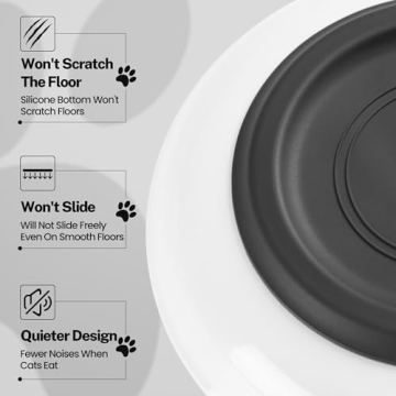 Kitwinney Cat Food Bowls - Whisker Friendly, Non-Slip, Set of 3