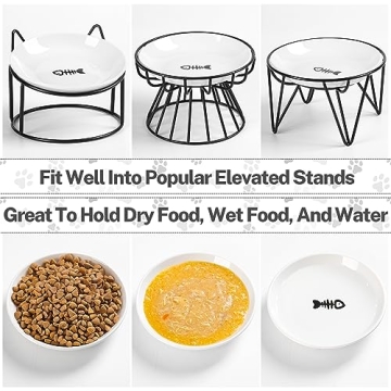 Kitwinney Cat Food Bowls - Whisker Friendly, Non-Slip, Set of 3