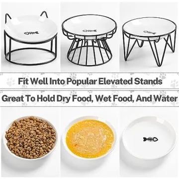 Kitwinney Cat Food Bowls - Whisker Friendly, Non-Slip, Set of 3