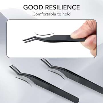 Eyelash Applicator Tool Cluster Lash Tweezers For False Lashes, Curved DIY Eyelash Tweezers for Eyelash Clusters Easy Lash Application and Removal Eyelash Clamper