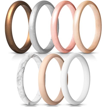 ThunderFit Women's Silicone Wedding Bands - Safe, Stylish & Stackable