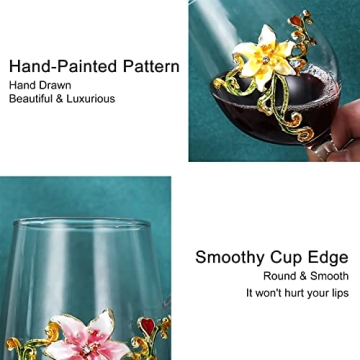 Elegant Enamel Flower Balloon Glass for Birthdays