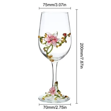 Elegant Enamel Flower Balloon Glass for Birthdays