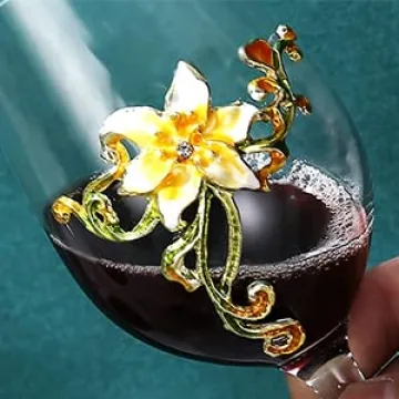 Elegant Enamel Flower Balloon Glass for Birthdays