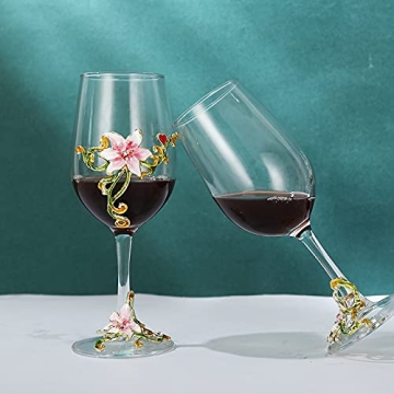 Elegant Enamel Flower Balloon Glass for Birthdays