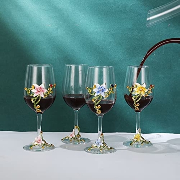 Elegant Enamel Flower Balloon Glass for Birthdays