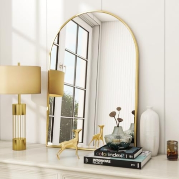 VooBang Arched Wall Mirror, 24 x 36 inch Arch Bathroom Mirror, Wall Mounted Vanity Mirror with Arch ...