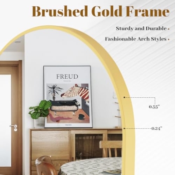 VooBang Arched Wall Mirror - Stylish Gold Design 24x36
