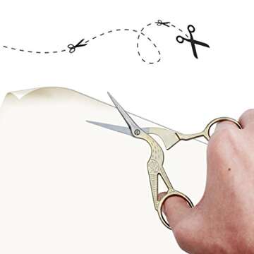 EFORCAR Vintage Stork Shape Sewing Scissors Trimming Dressmaking Shears Cross-stitch Carbon Steel Tailor Scissors for Sewing Embroidery Fabric