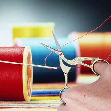 EFORCAR Vintage Stork Shape Sewing Scissors Trimming Dressmaking Shears Cross-stitch Carbon Steel Tailor Scissors for Sewing Embroidery Fabric