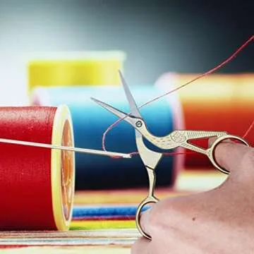 EFORCAR Vintage Stork Shape Sewing Scissors Trimming Dressmaking Shears Cross-stitch Carbon Steel Tailor Scissors for Sewing Embroidery Fabric