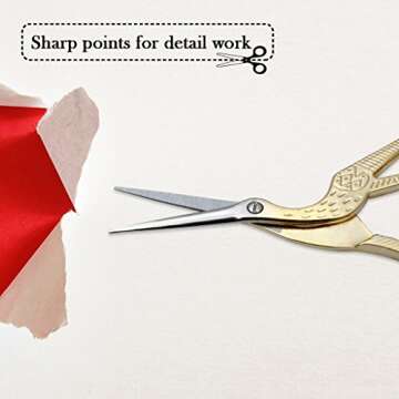 EFORCAR Vintage Stork Shape Sewing Scissors Trimming Dressmaking Shears Cross-stitch Carbon Steel Tailor Scissors for Sewing Embroidery Fabric