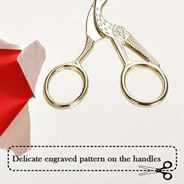 EFORCAR Vintage Stork Shape Sewing Scissors Trimming Dressmaking Shears Cross-stitch Carbon Steel Tailor Scissors for Sewing Embroidery Fabric