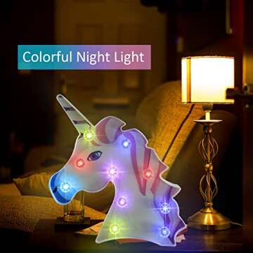Color Changing Unicorn LED Light with Remote, Decorative Unicorn Night Light, RGB 16 Colors Marquee Signs Rainbow Unicorn Battery Operated for Boys Girls Bedroom Party Decoration Christmas Gift