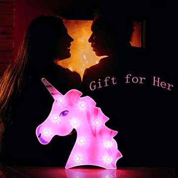 Color Changing Unicorn LED Light with Remote, Decorative Unicorn Night Light, RGB 16 Colors Marquee Signs Rainbow Unicorn Battery Operated for Boys Girls Bedroom Party Decoration Christmas Gift