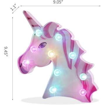 Color Changing Unicorn LED Light with Remote, Decorative Unicorn Night Light, RGB 16 Colors Marquee Signs Rainbow Unicorn Battery Operated for Boys Girls Bedroom Party Decoration Christmas Gift