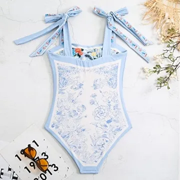 Stylish Reversible Floral One Piece Swimsuit for Women