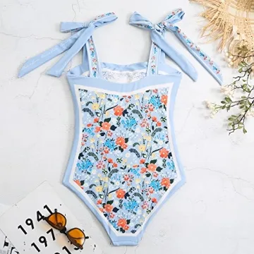 Stylish Reversible Floral One Piece Swimsuit for Women