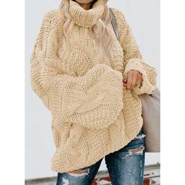Charming Dokotoo Chunky Cable-Knit Sweater for Women