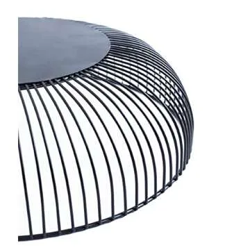 Yesland 2 Pack Metal Wire Fruit Basket- 11 Inches Black Kitchen Countertop Fruit Bowl Vegetable Holder for Bread, Snacks, Households Items Storage for Kitchen, Livingroom