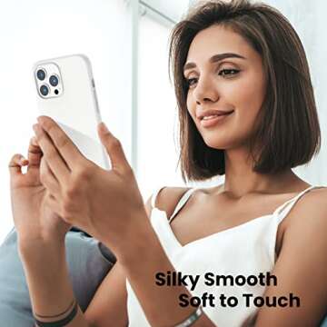 ORNARTO Shockproof Liquid Silicone Designed for iPhone 13 Pro Max Case 6.7", Gel Rubber Comprehensive Protection Anti-Shock Cover Case Drop Protection 6.7inch-White