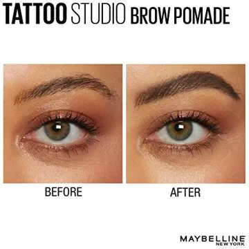 Maybelline TattooStudio Brow Pomade Long Lasting, Buildable, Eyebrow Makeup, Deep Brown, 1 Count