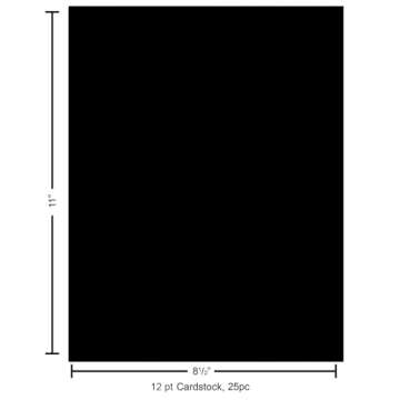Black Glossy Cardstock 8.5" x 11" for Crafts
