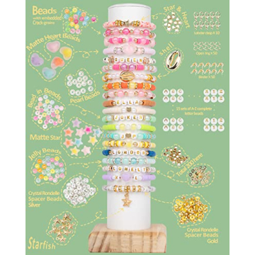 Deinduser Bracelet Kit - 7200 Pcs Colorful Beads Set