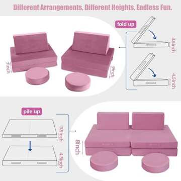Modular Kids Play Couch – Fun, Comfy, Durable & Pink!