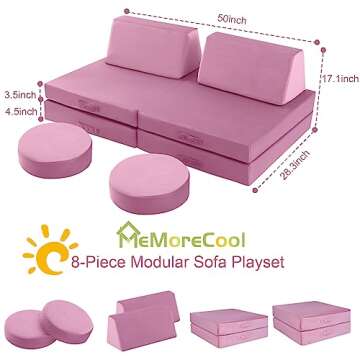 Modular Kids Play Couch – Fun, Comfy, Durable & Pink!