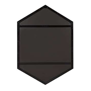 Kate and Laurel McNeer Large Hexagon Metal Wall Mirror, 31x22, Black