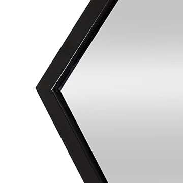 Kate and Laurel McNeer Large Hexagon Metal Wall Mirror, 31x22, Black