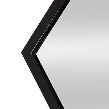 Kate and Laurel McNeer Large Hexagon Metal Wall Mirror, 31x22, Black