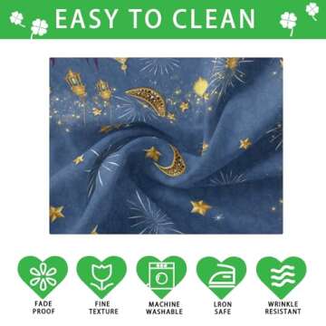 Stylish BOTB LIHM Ramadan Tablecloth - Washable, Round 60x60 Inch