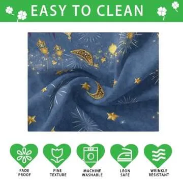 Stylish BOTB LIHM Ramadan Tablecloth - Washable, Round 60x60 Inch