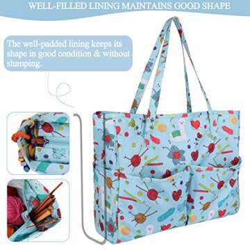 Coopay Craft Bag for Yarn & Knitting Supplies - Waterproof Tote