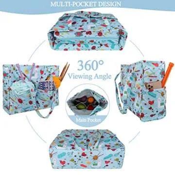 Coopay Craft Bag for Yarn & Knitting Supplies - Waterproof Tote