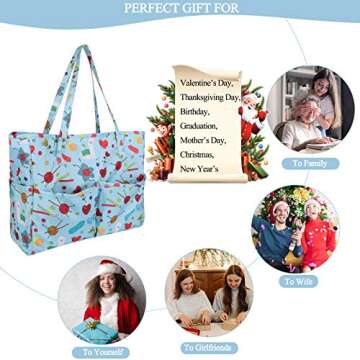 Coopay Craft Bag for Yarn & Knitting Supplies - Waterproof Tote