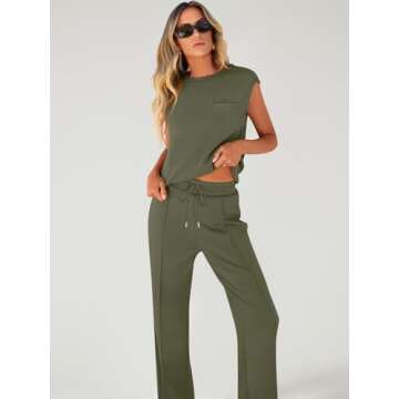 ANRABESS Women Casual Summer 2 Piece Tracksuit Sets